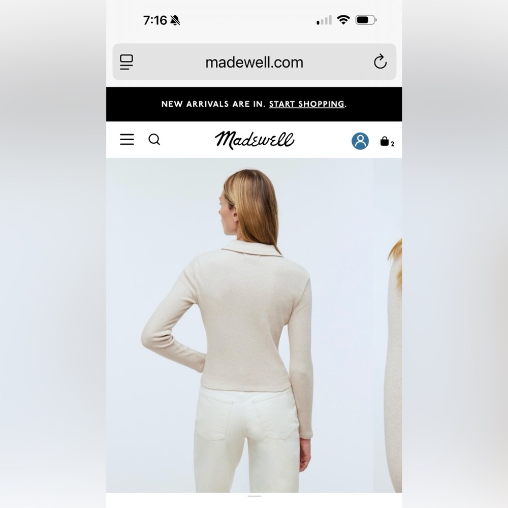 Madewell Ribbed Zip Front Tee - Picture 9 of 11